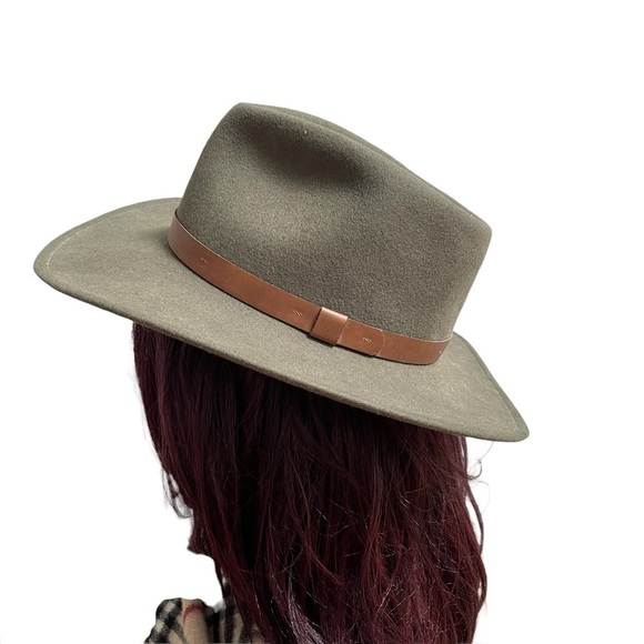 Boutique 100% Wool Olive Fedora Made in USA with Leather Trim NWT Unisex - Picture 1 of 15